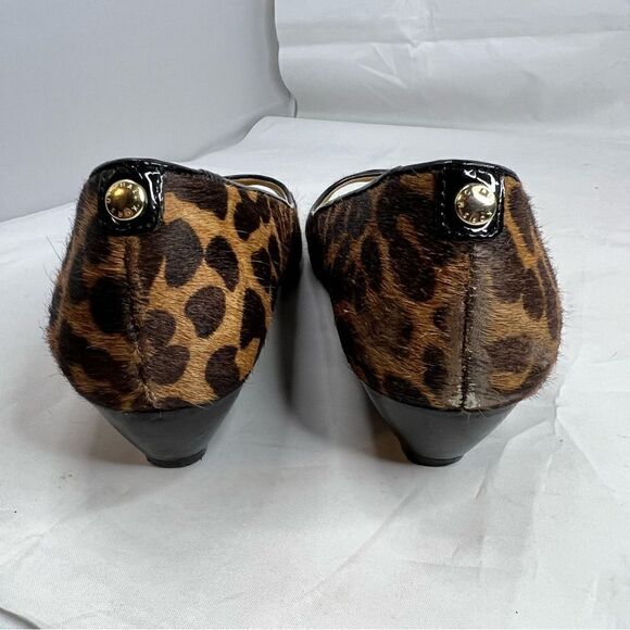 MICHAEL Michael Kors Cheetah Peep Toe Low Wedge - Picture 6 of 8